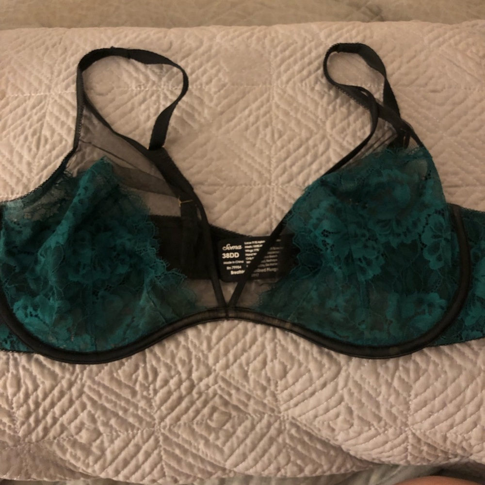 Soma: Teal lace bra, super sexy